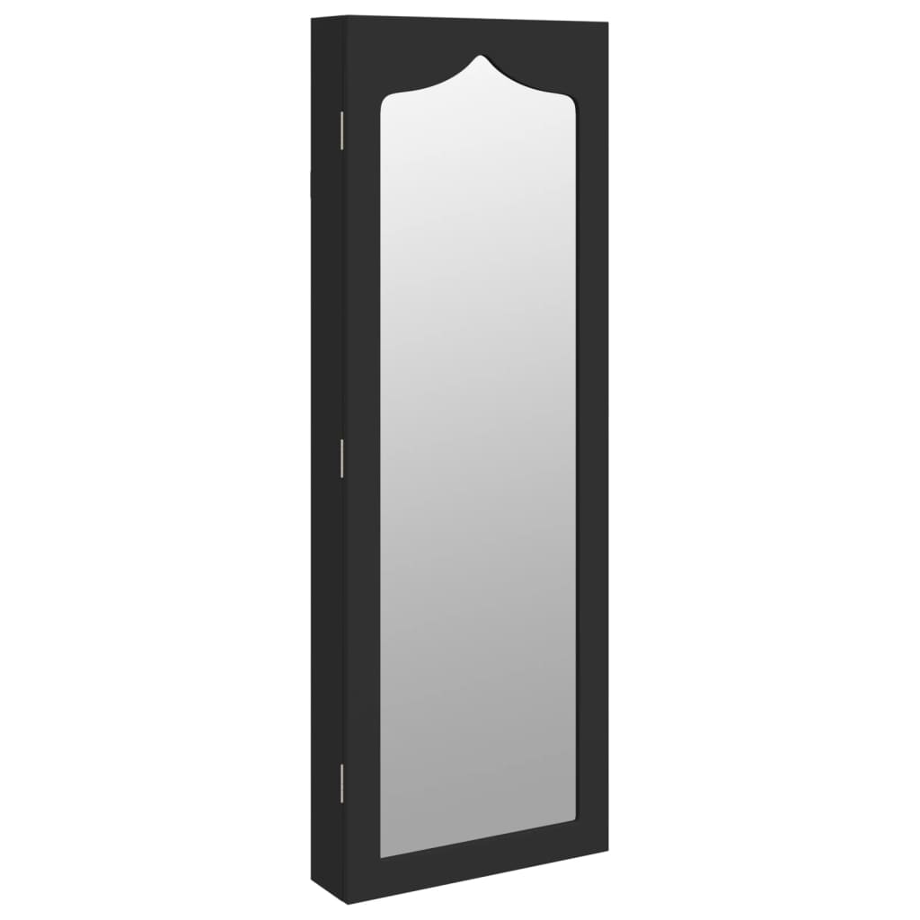 Armadio di gioielli Vidaxl con parete specchio -montato 37.5x10x106 cm nero