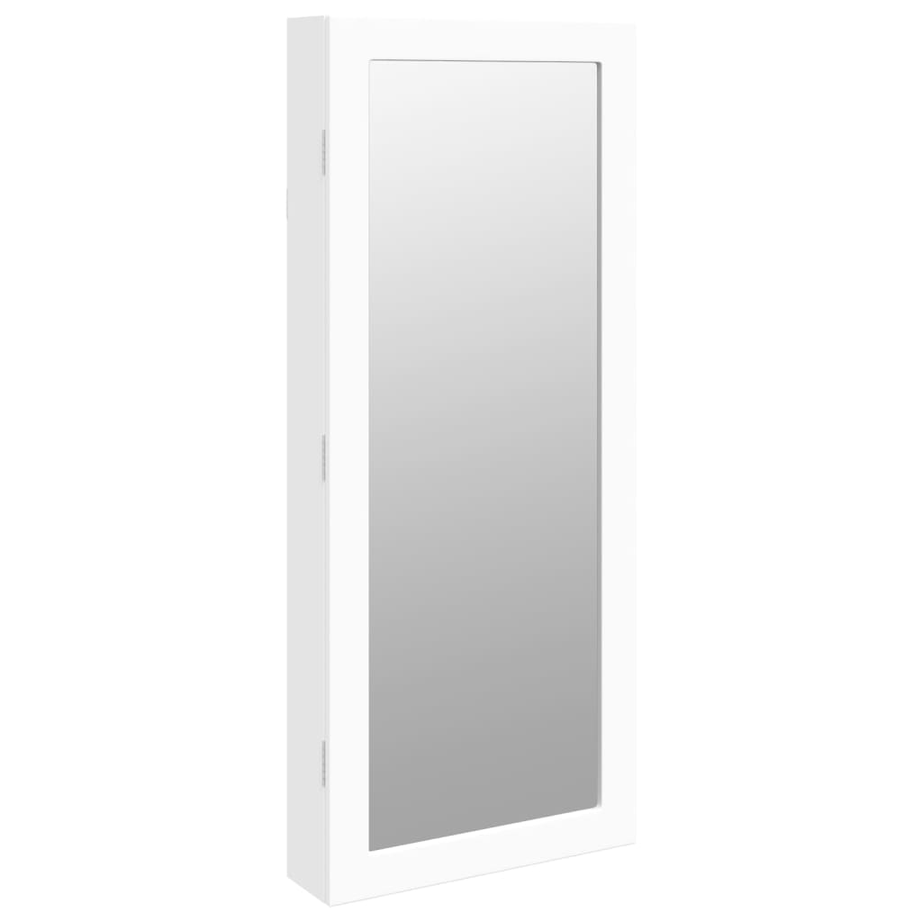 Armadio di gioielli Vidaxl con specchio e parete a LED bianco montato