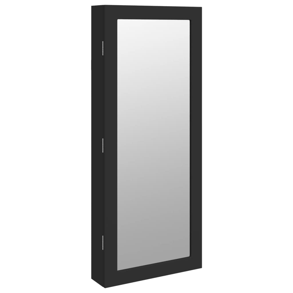 Armadio di gioielli Vidaxl con specchio e parete a LED Black