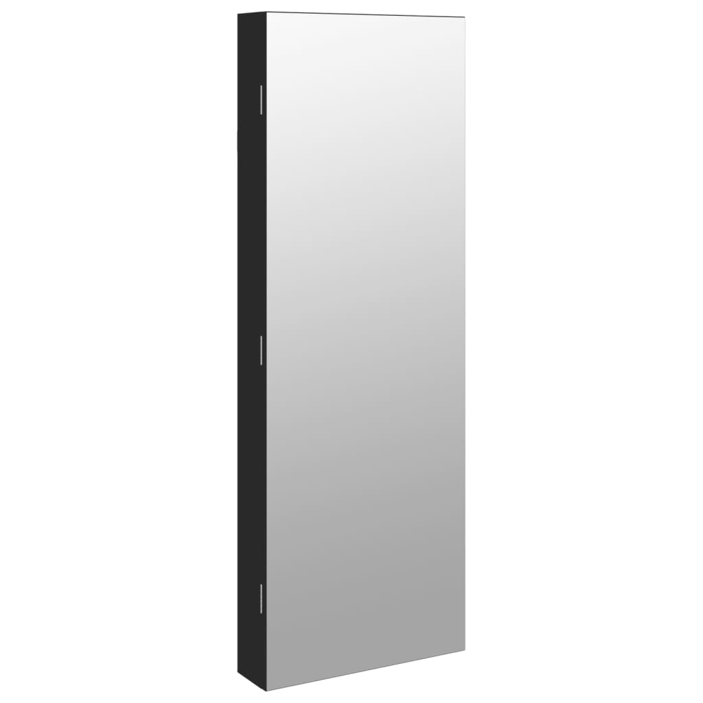 Armadio di gioielli Vidaxl con specchio e parete a LED Black