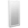 Armario de joyería de Vidaxl con espejo y blanco led -pared blanco