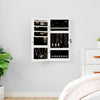 Armario de joyería de Vidaxl con espejo y blanco led -pared blanco