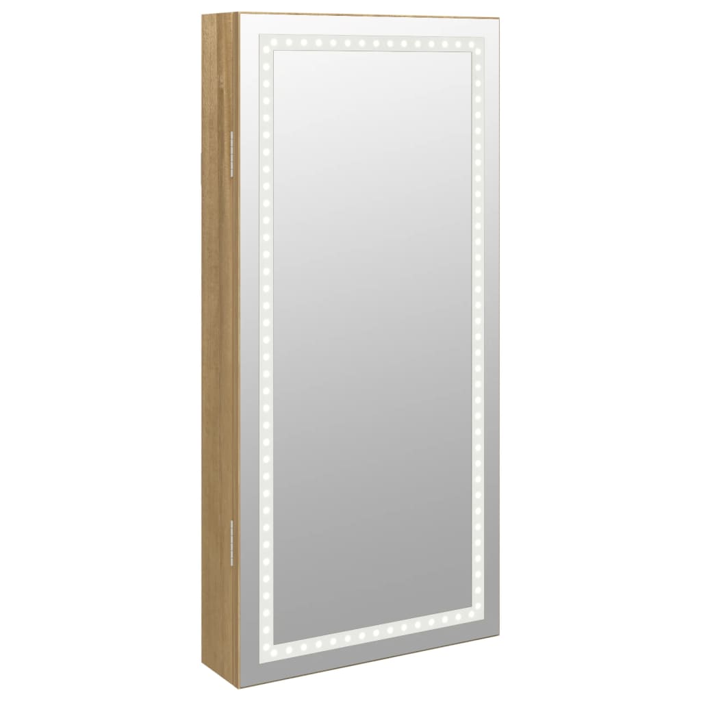 Armadio di gioielli Vidaxl con specchio e parete a LED
