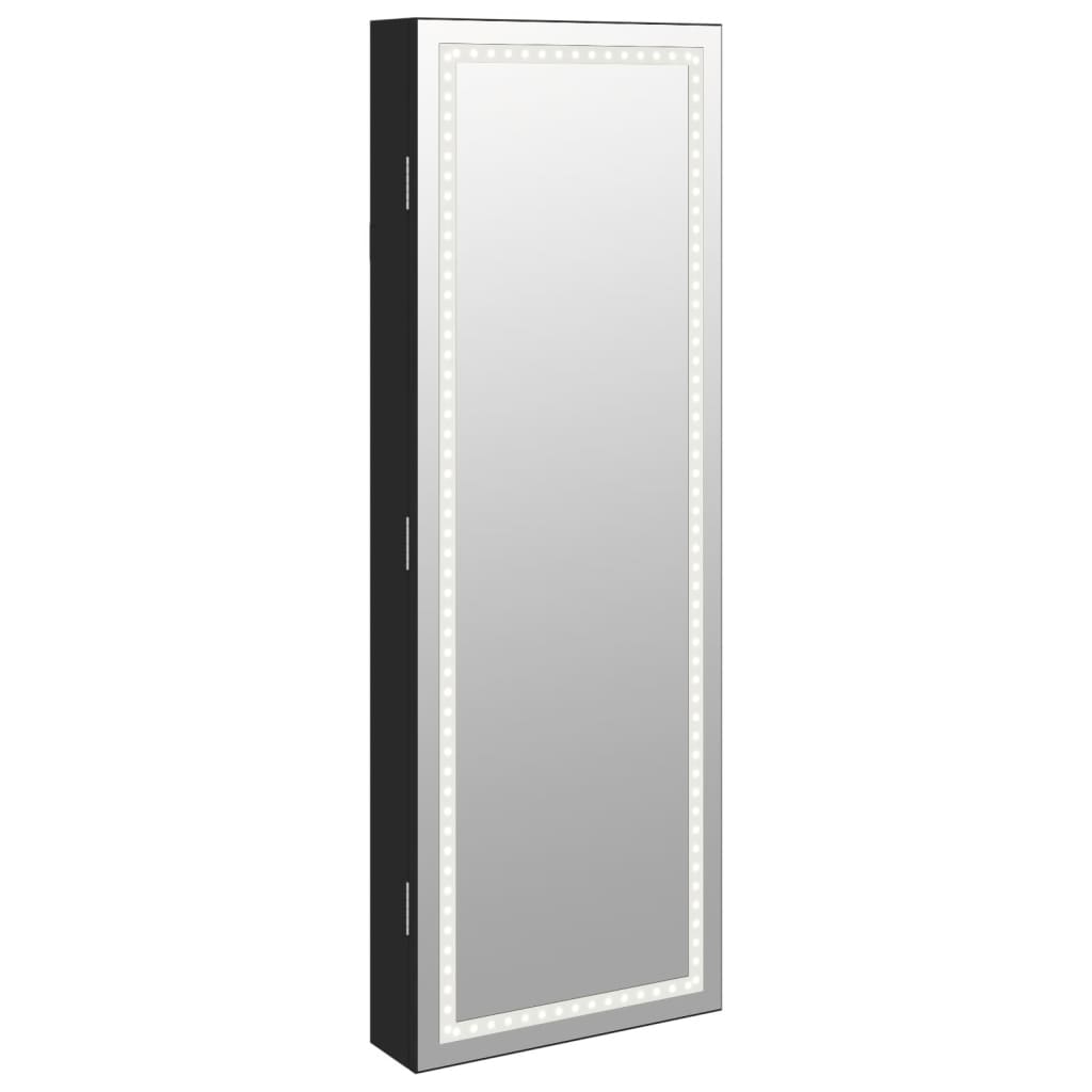 Armadio di gioielli Vidaxl con specchio e parete a LED Black