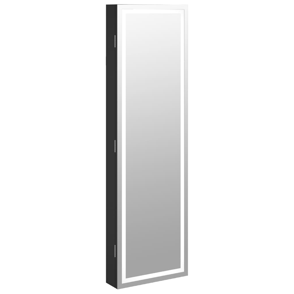 Armadio di gioielli Vidaxl con specchio e parete a LED Black