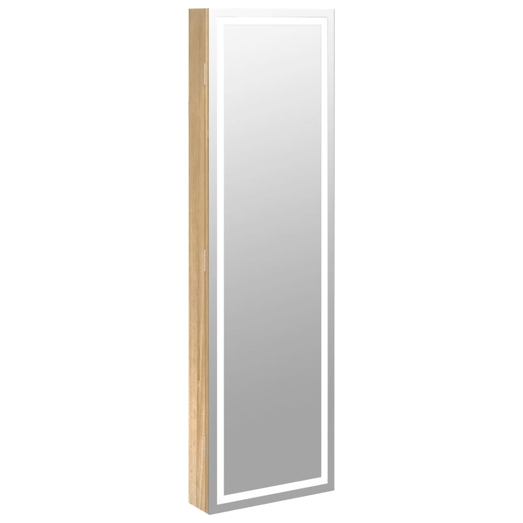 Armadio di gioielli Vidaxl con specchio e parete a LED