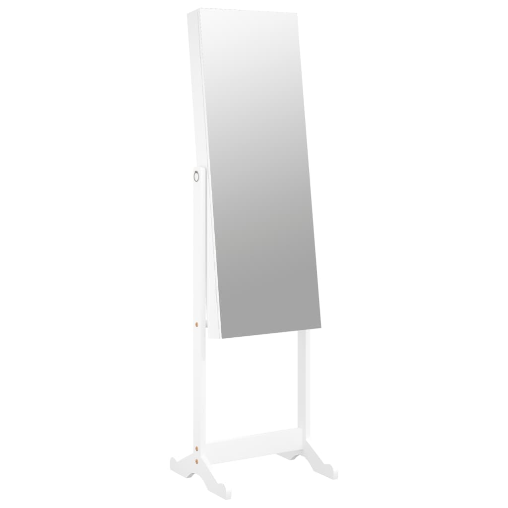 Armadio di gioielli Vidaxl con specchio staccato 42x38x152 cm bianco