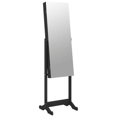 Armario de joyería Vidaxl con espejo separado 42x38x152 cm negro
