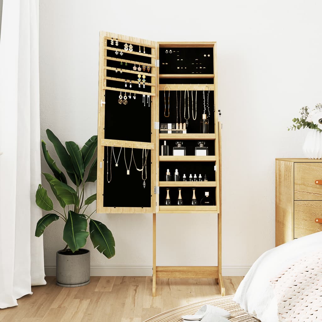 Armadio di gioielli Vidaxl con specchio staccato 42x38x152 cm