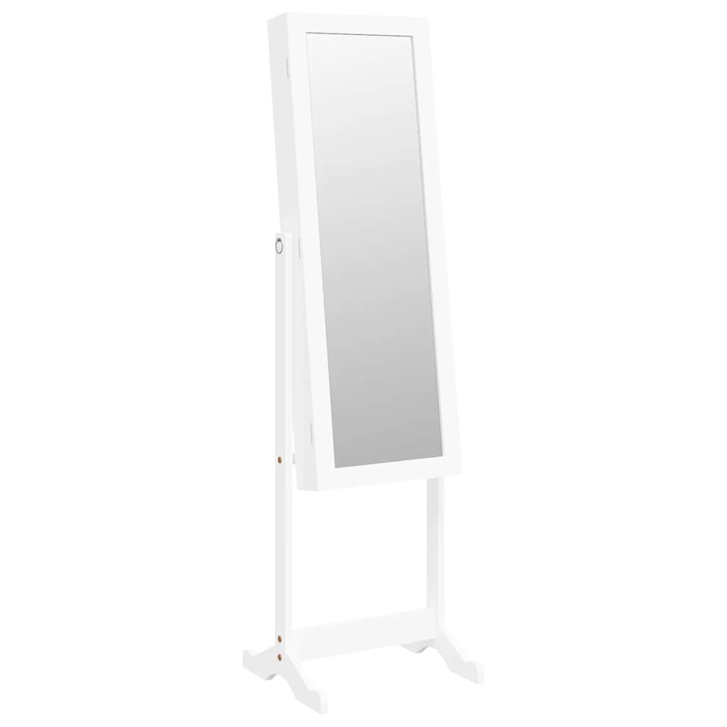Armadio di gioielli Vidaxl con specchio con illuminazione a LED bianco staccato