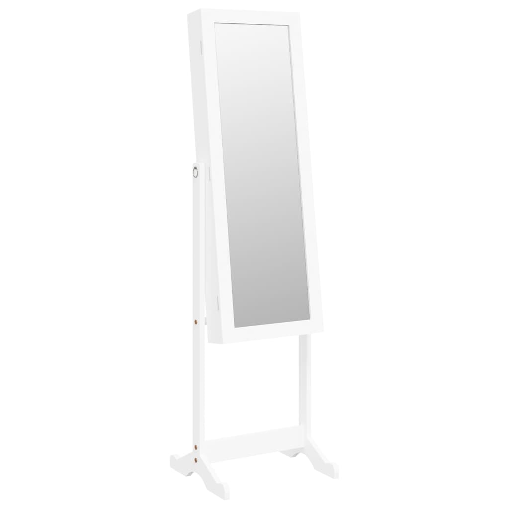 Gabinete de joyería Vidaxl con espejo con iluminación LED blanca separada