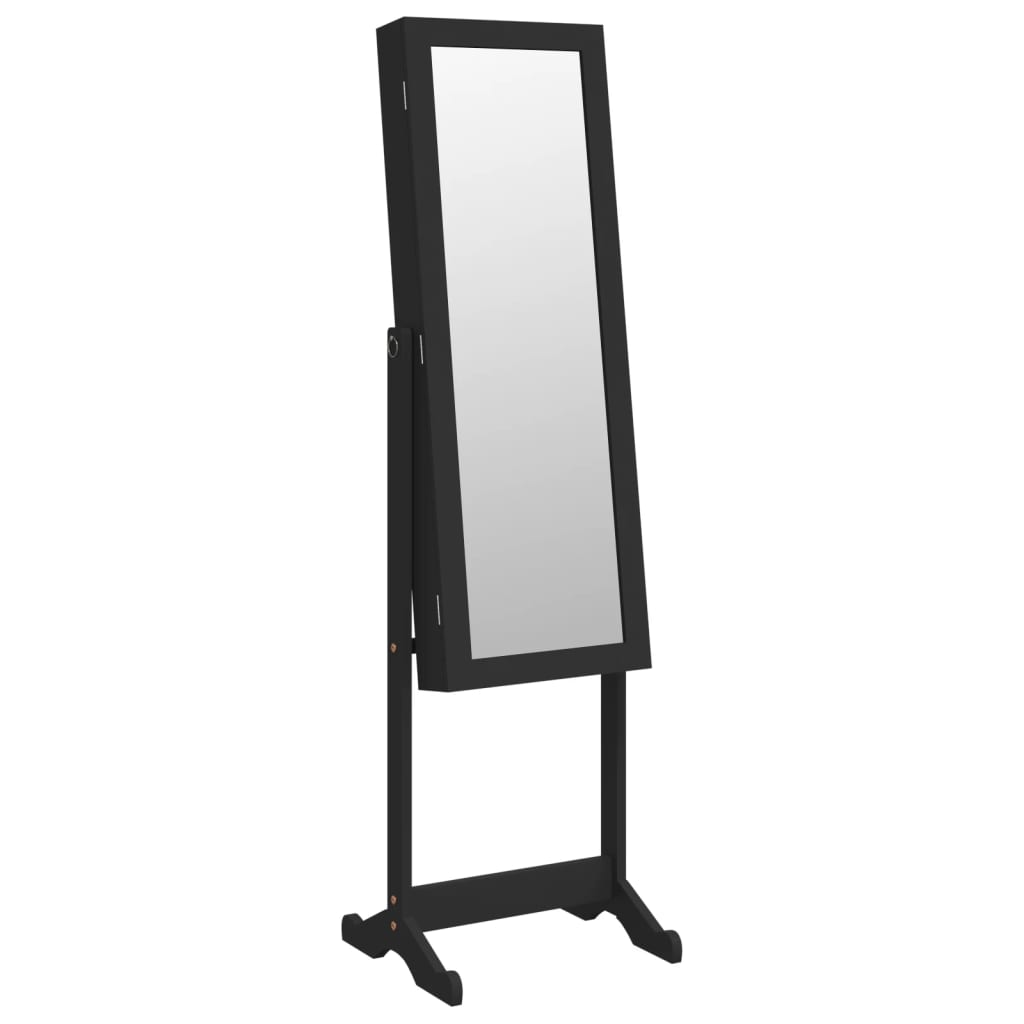 Armadio di gioielli Vidaxl con specchio e illuminazione a LED Black