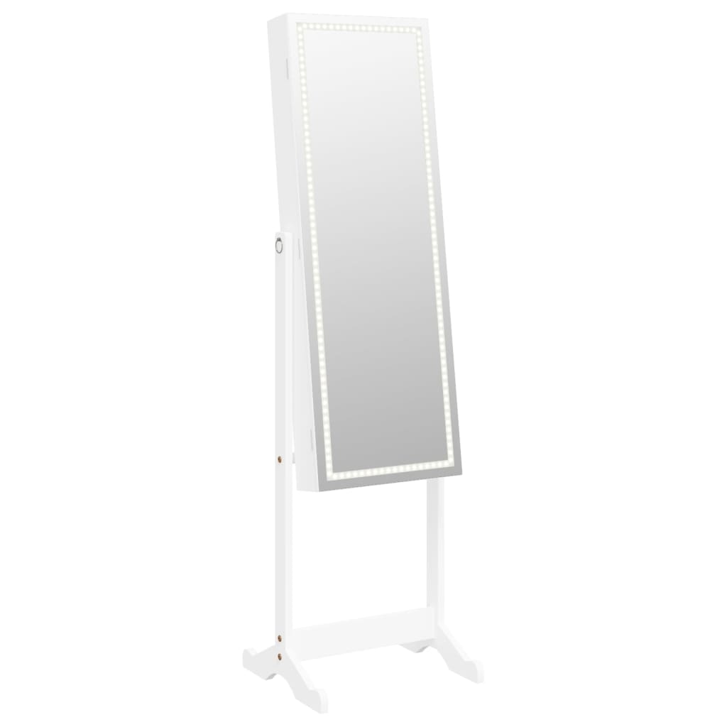 Armadio di gioielli Vidaxl con specchio con illuminazione a LED bianco staccato