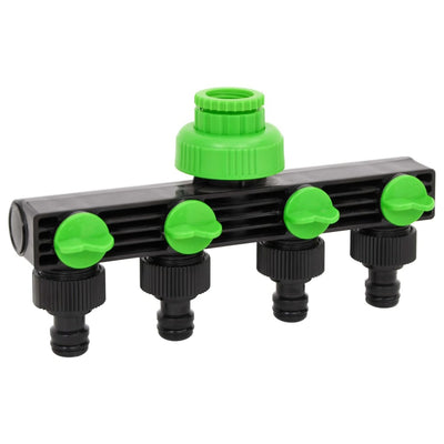 Vidaxl Kraanadapter 4 vie 19.5x6x11 cm pp verde e nero