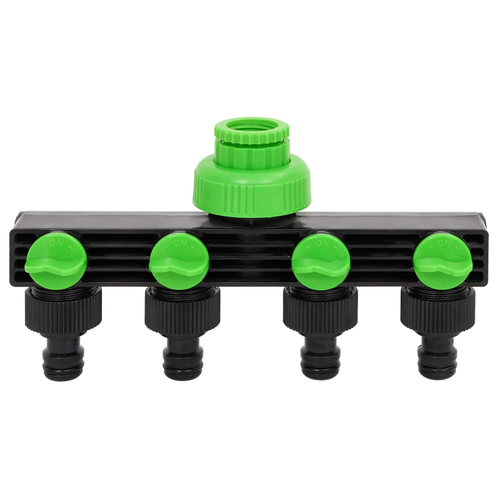 Vidaxl Kraanadapter 4 vie 19.5x6x11 cm pp verde e nero