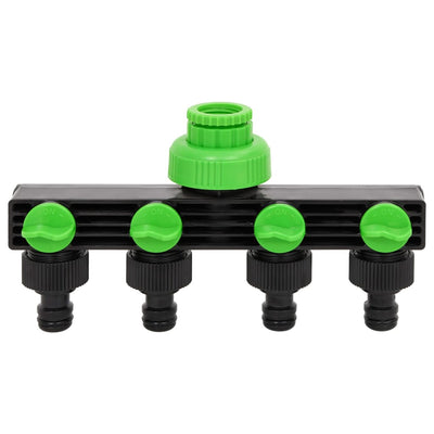 Vidaxl Kraanadapter 4 vie 19.5x6x11 cm pp verde e nero
