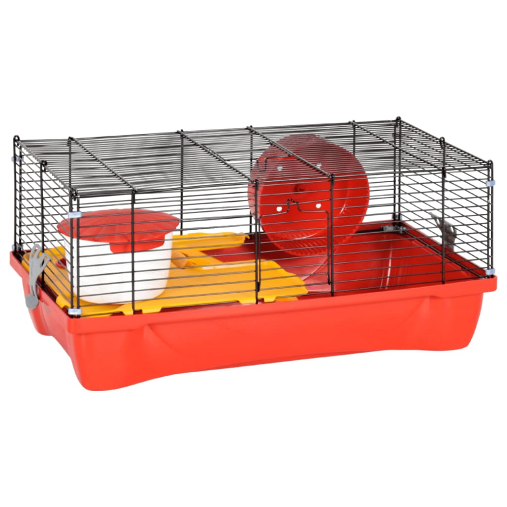 Vidaxl Hamsterkooi 58x32x36 cm polipropene e rosso metallico