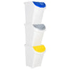 Bidoni dei rifiuti Vidaxl con coperchi impilabili 3 ST PP 120 L BIANCO