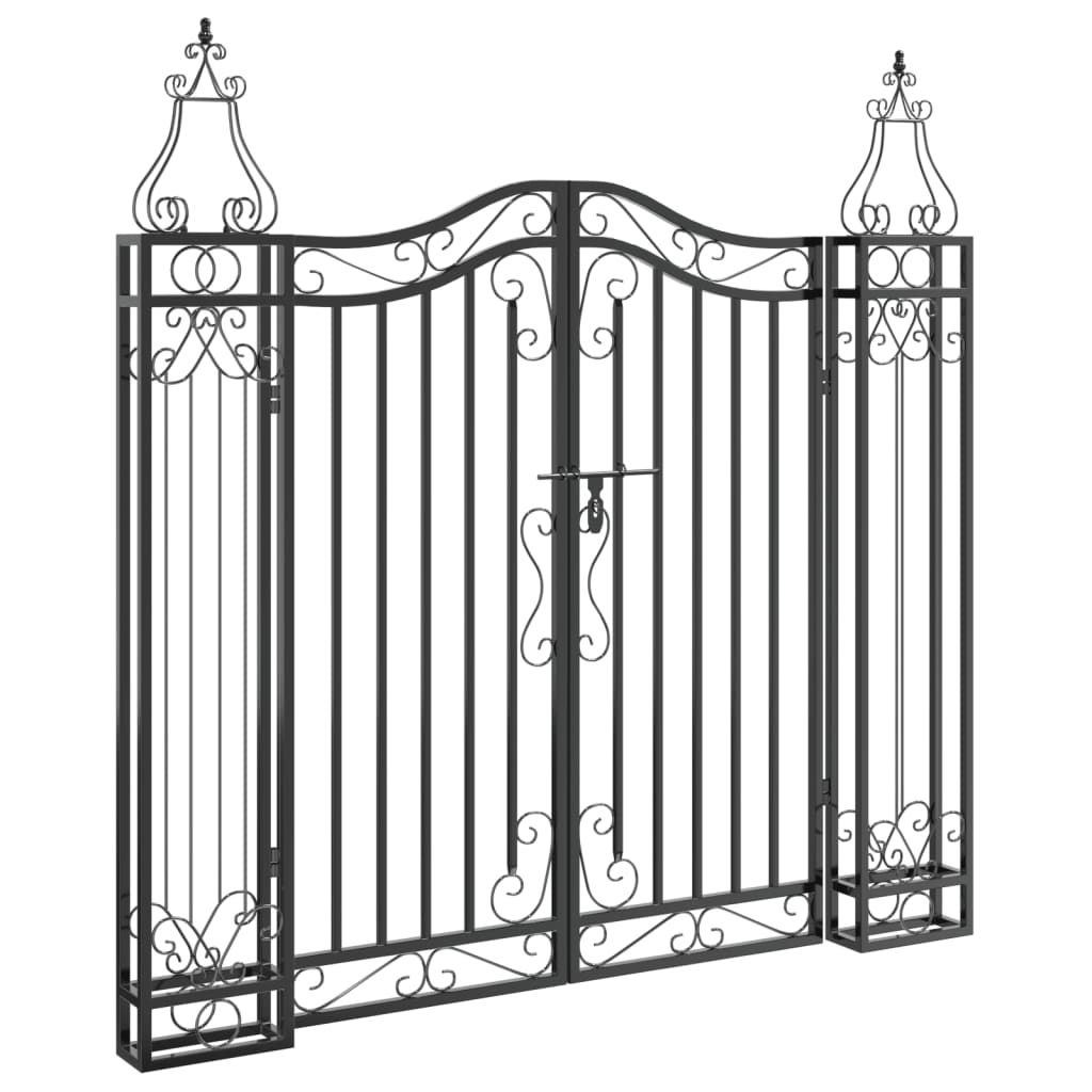 Puerta vidaxx 121x8x120 cm hierro forjado negro
