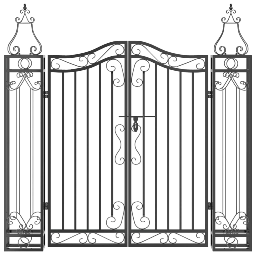 Puerta vidaxx 121x8x120 cm hierro forjado negro