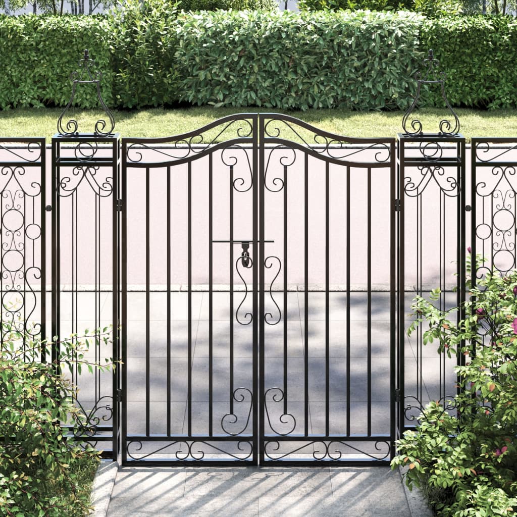 Puerta vidaxx 121x8x120 cm hierro forjado negro