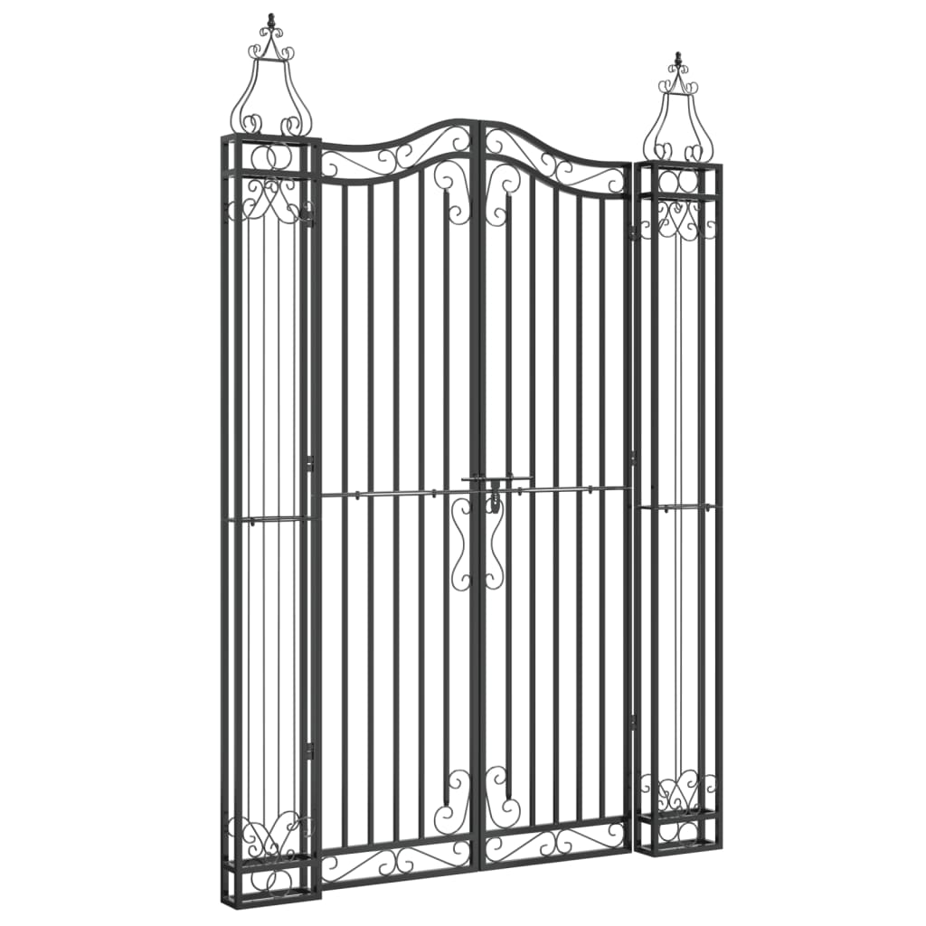 Vidaxl Poort 121x8x180 cm in ferro battuto nero