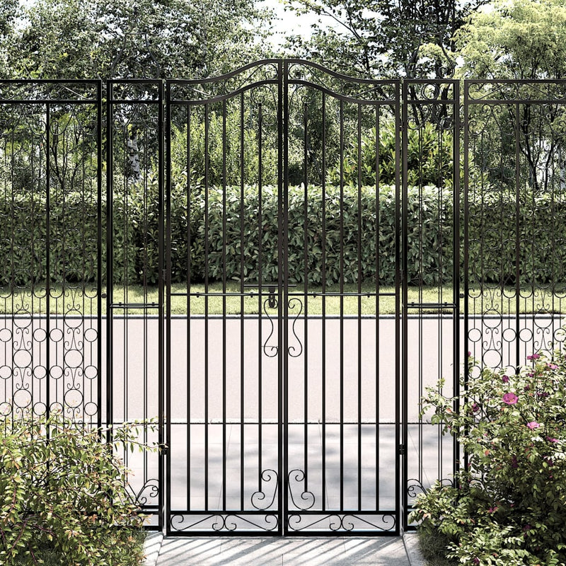 Vidaxl Poort 121x8x180 cm in ferro battuto nero