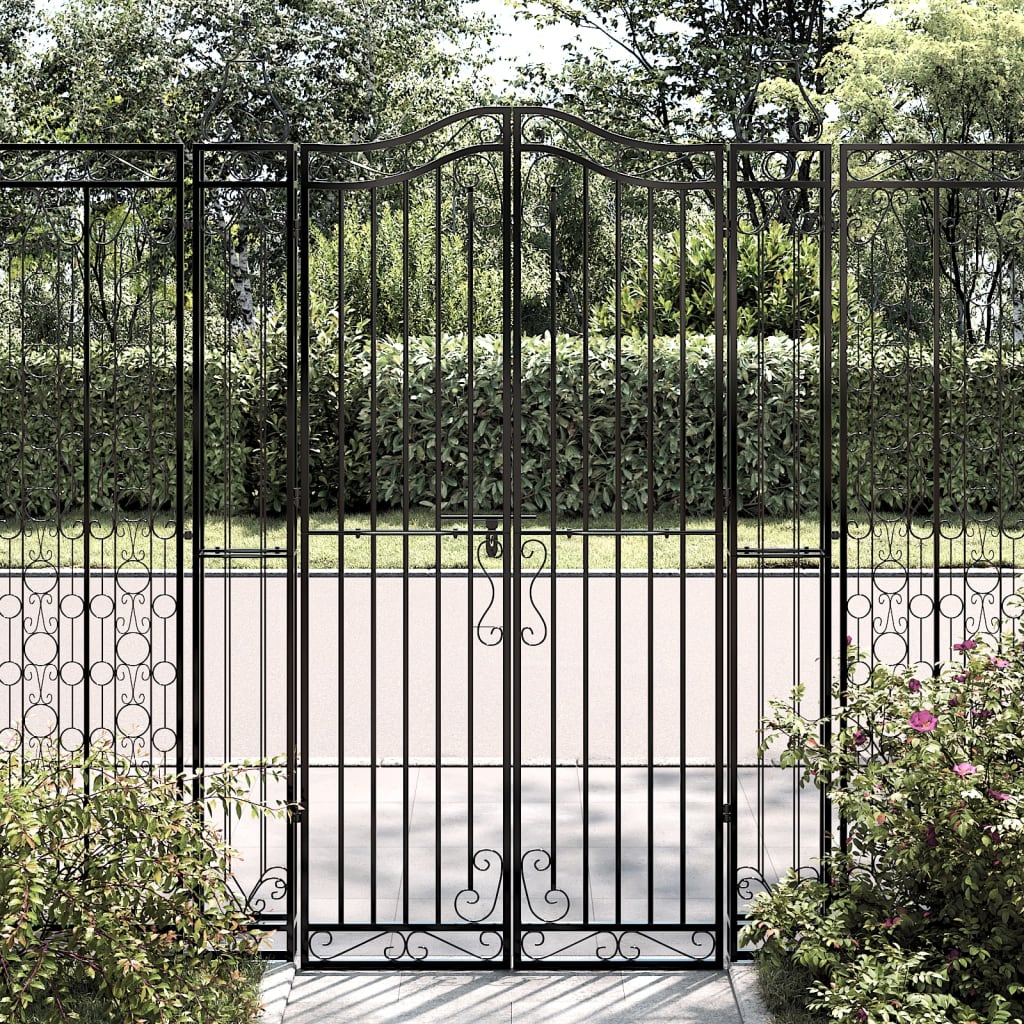 Vidaxl Poort 121x8x180 cm in ferro battuto nero