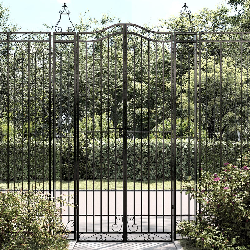 Vidaxl Poort 121x8x200 cm de hierro forjado negro