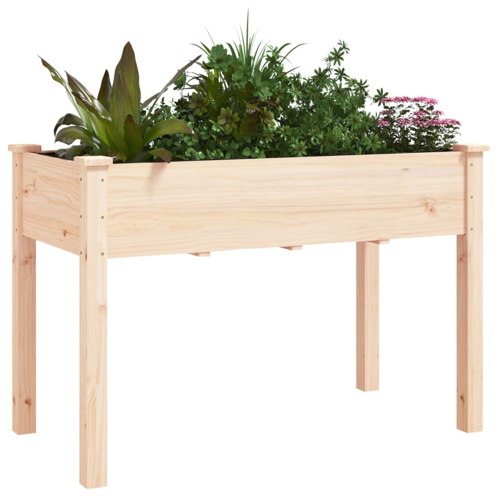 Plantador Vidaxl con revestimiento de pino sólido 118x59x76 cm