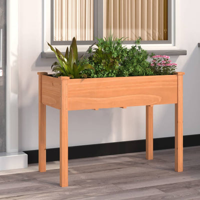 Fioriera Vidaxl con fodera 118x59x76 cm di pino solido marrone