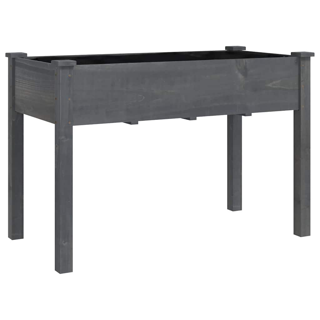Fioriera Vidaxx con rivestimento 118x59x76 cm in legno massello di pino grigio