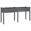 Vidaxl plantenbak met voering 161x45x76 cm massief vurenhout grijs