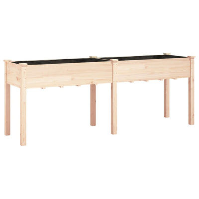 Vidaxl fioriera con fodera 203x53x76 cm pineta solida