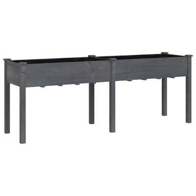 Vidaxl fioriera con fodera 203x53x76 cm grigio porting solido