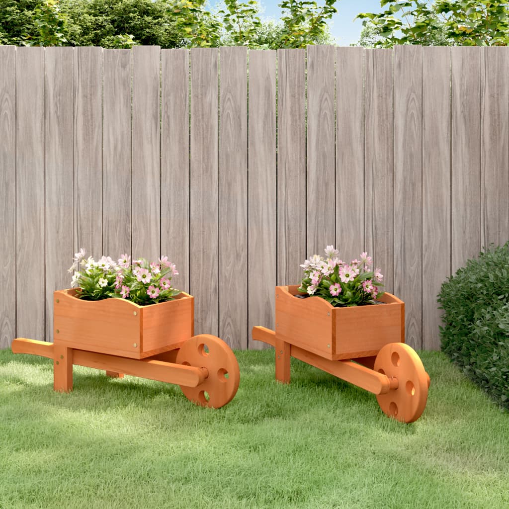 Vidaxl fioriere a carpense 2 pezzi 47x15x19 cm Pinewood solido