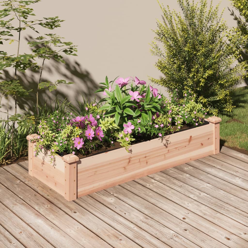 Vidaxl fioriera sollevata con fodera 120x45x25 cm Pineo solido