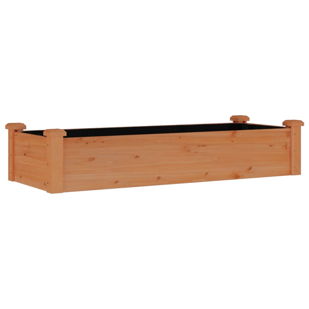 Plantador Vidaxl elevado con revestimiento de 120x45x25 cm Pine Brown