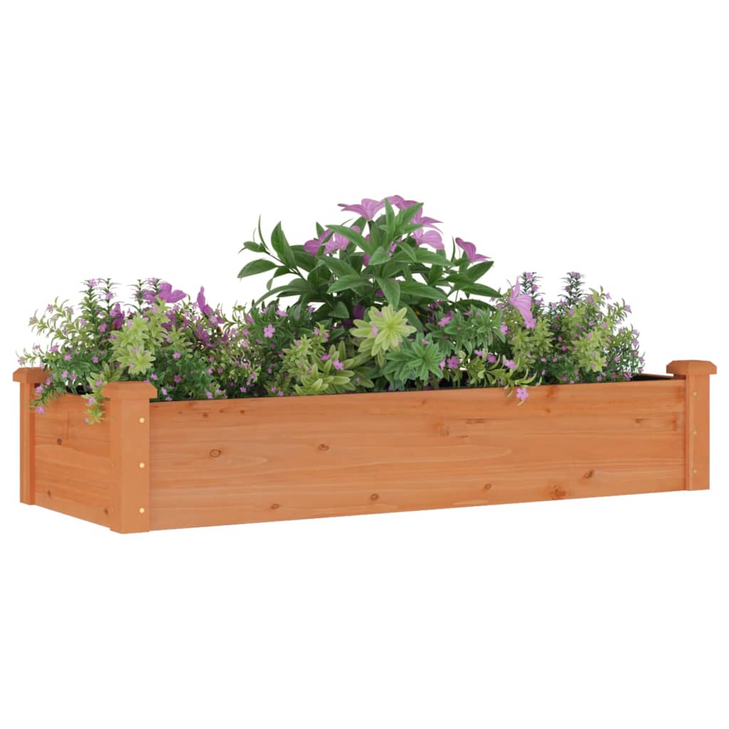 Plantador Vidaxl elevado con revestimiento de 120x45x25 cm Pine Brown