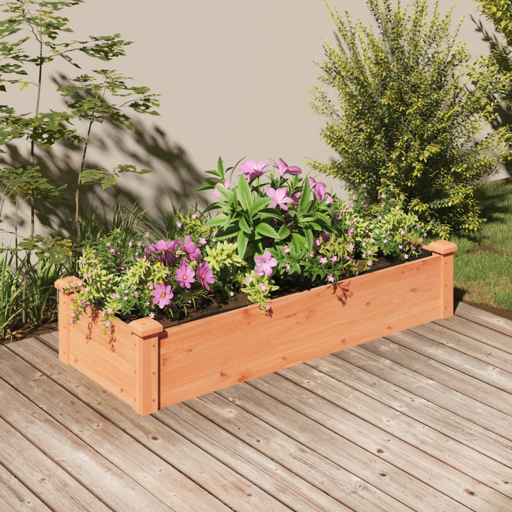 Plantador Vidaxl elevado con revestimiento de 120x45x25 cm Pine Brown