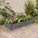 Plantador Vidaxl elevado con revestimiento de 120x45x25 cm de madera pura gris