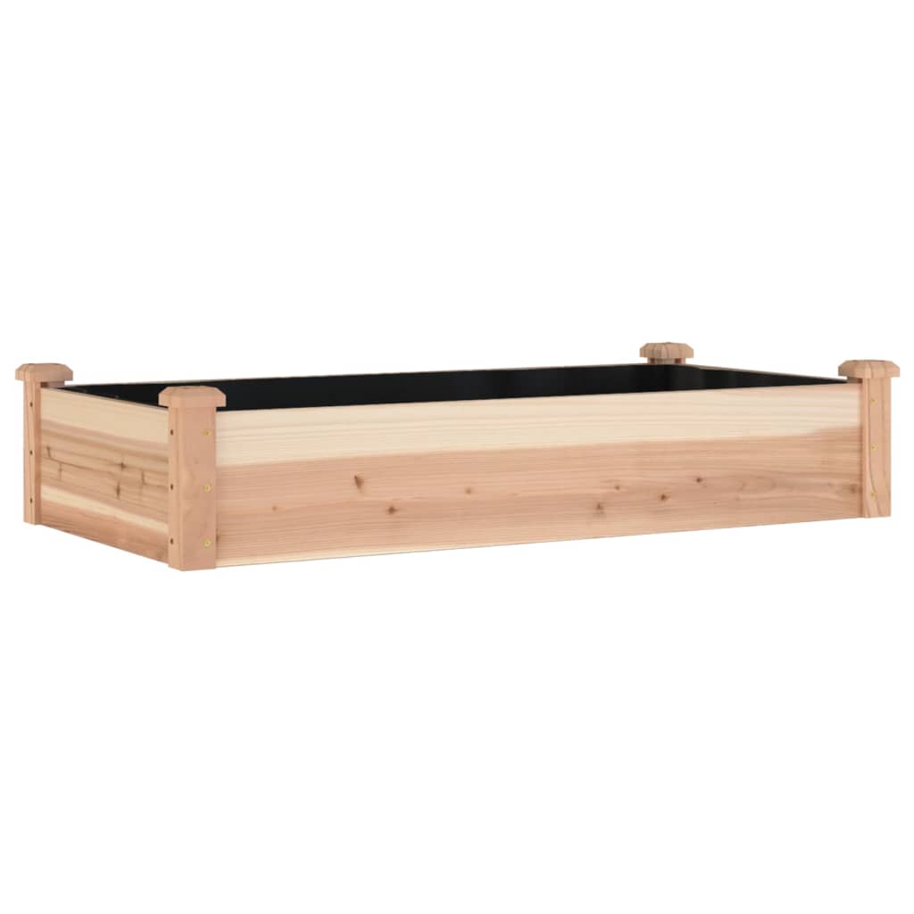 Vidaxl fioriera allevata con fodera 120x60x25 cm Pineo solido