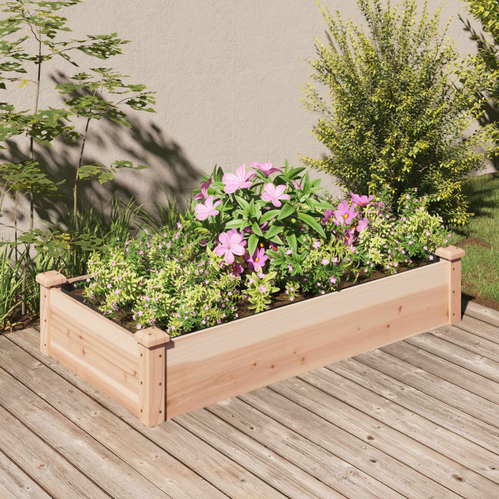 Vidaxl fioriera allevata con fodera 120x60x25 cm Pineo solido