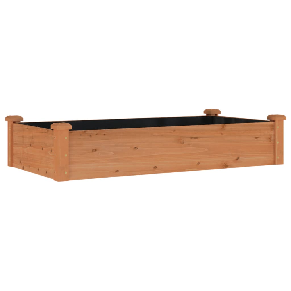 Plantador Vidaxl elevado con revestimiento de 120x60x25 cm Pine Brown