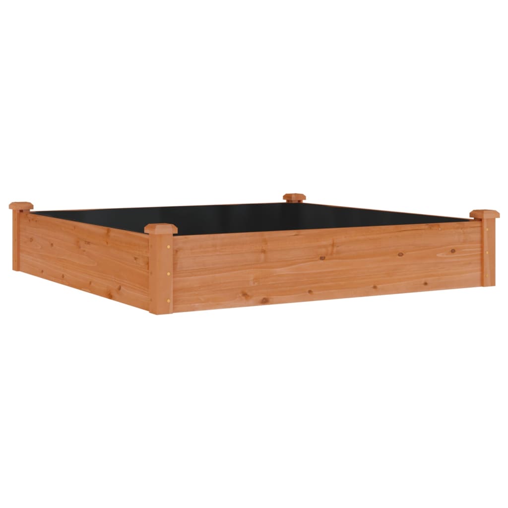Plantador Vidaxl elevado con revestimiento de 120x120x25 cm Pine Brown