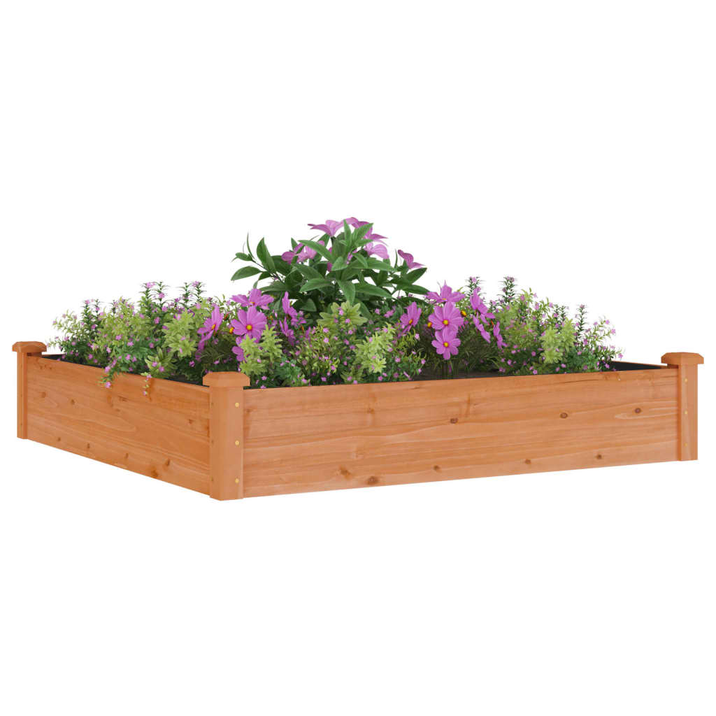 Plantador Vidaxl elevado con revestimiento de 120x120x25 cm Pine Brown