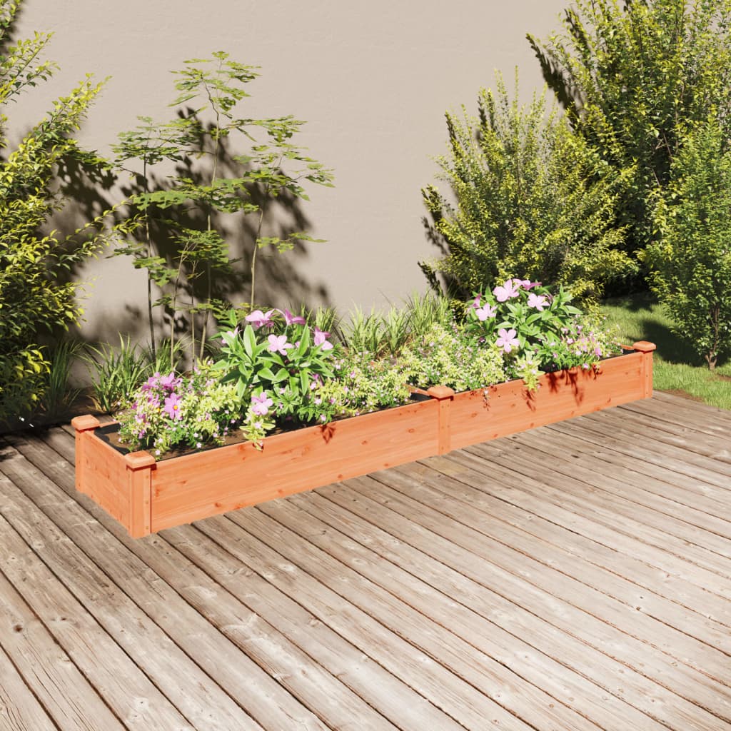 Plantador Vidaxl elevado con revestimiento de 240x45x25 cm Pine Brown