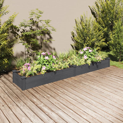 Vidaxl fioriera sollevata con fodera 240x45x25 cm pino -wood