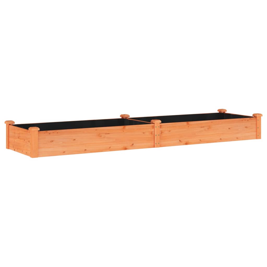 Vidaxl fioriera sollevata con fodera 240x60x25 cm marrone pino