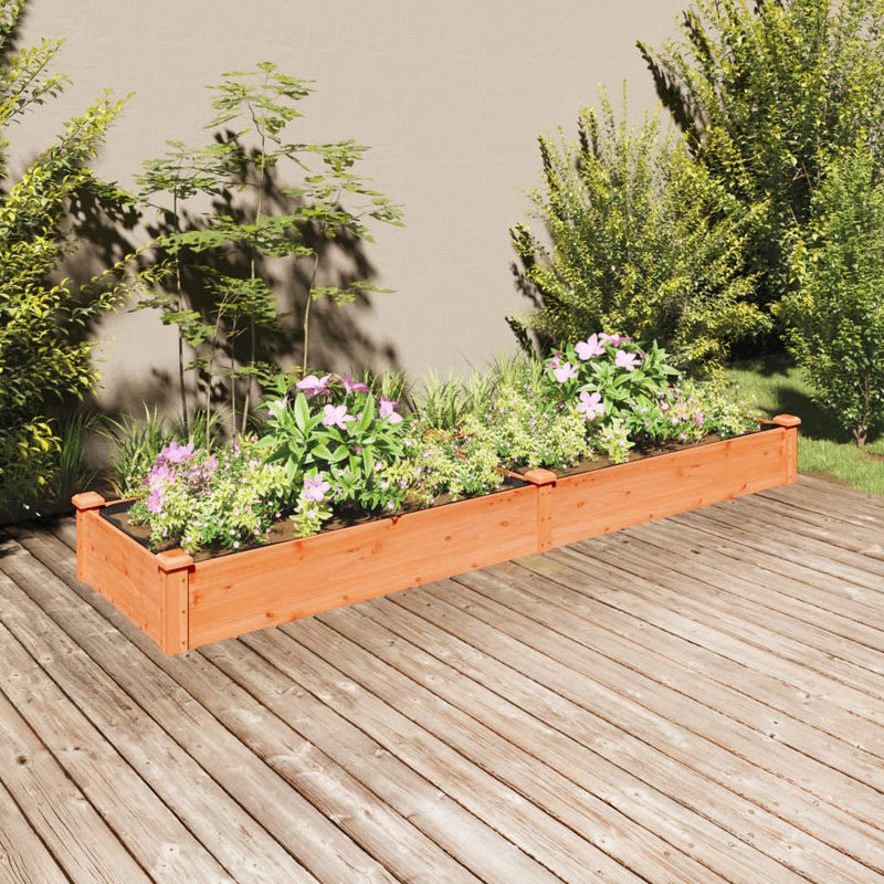 Vidaxl fioriera sollevata con fodera 240x60x25 cm marrone pino